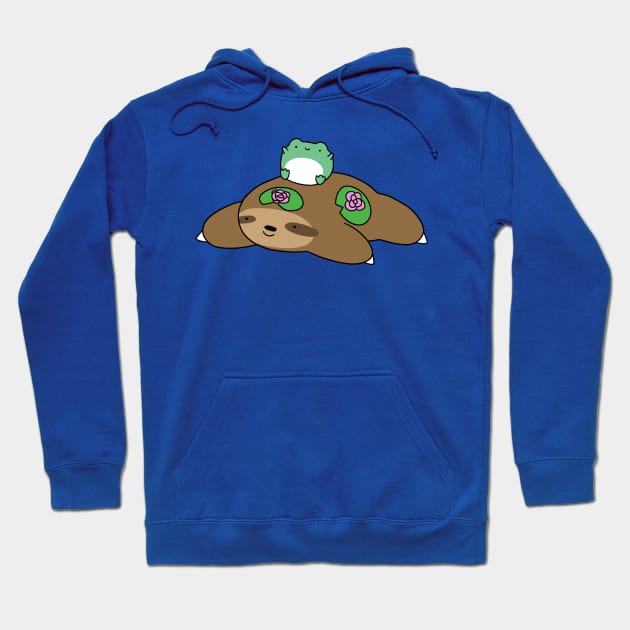 Lily Pad Sloth and Frog Hoodie by saradaboru